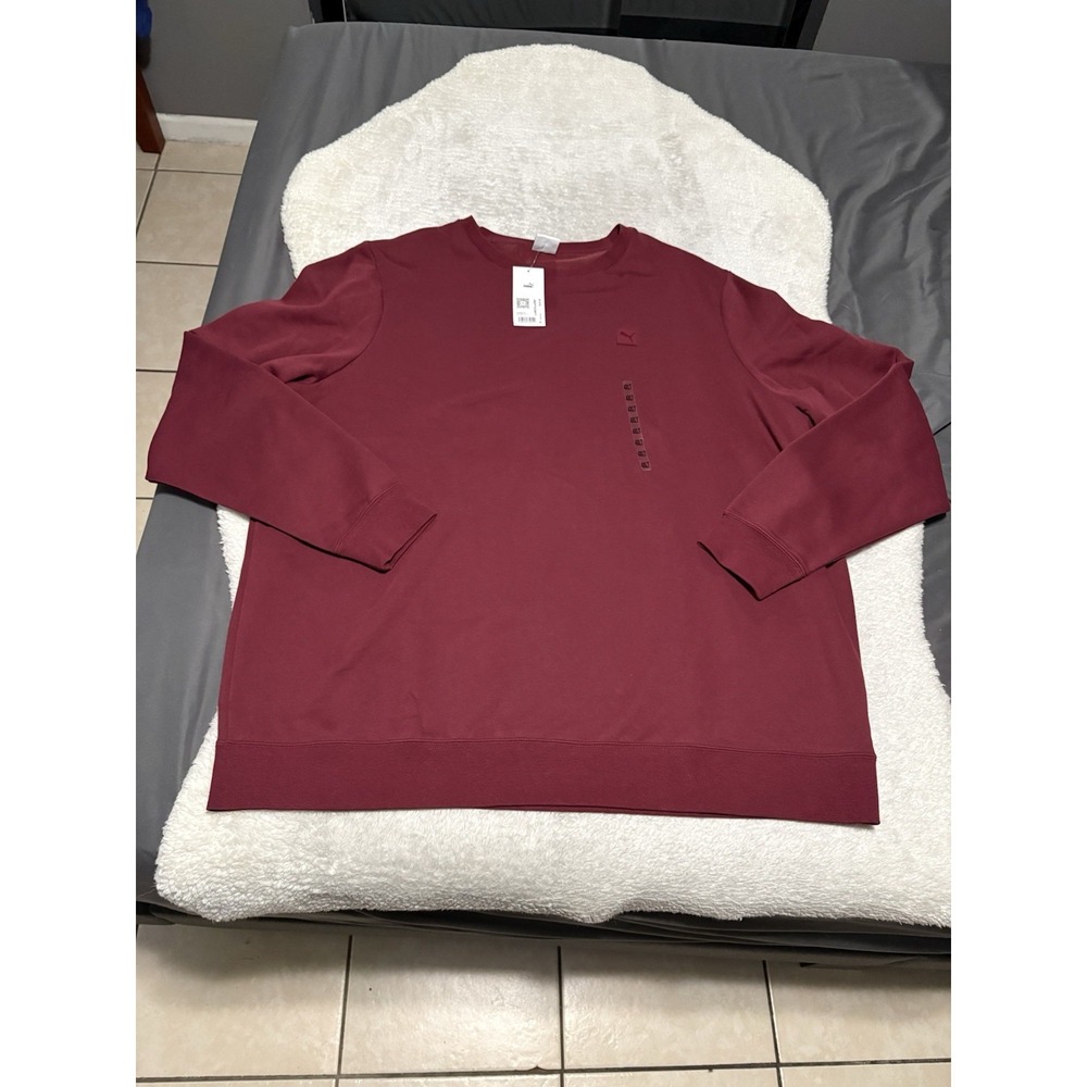 New Puma Men's Burgundy Crewneck Pullover‎ Sweater Size 4XLT NWT